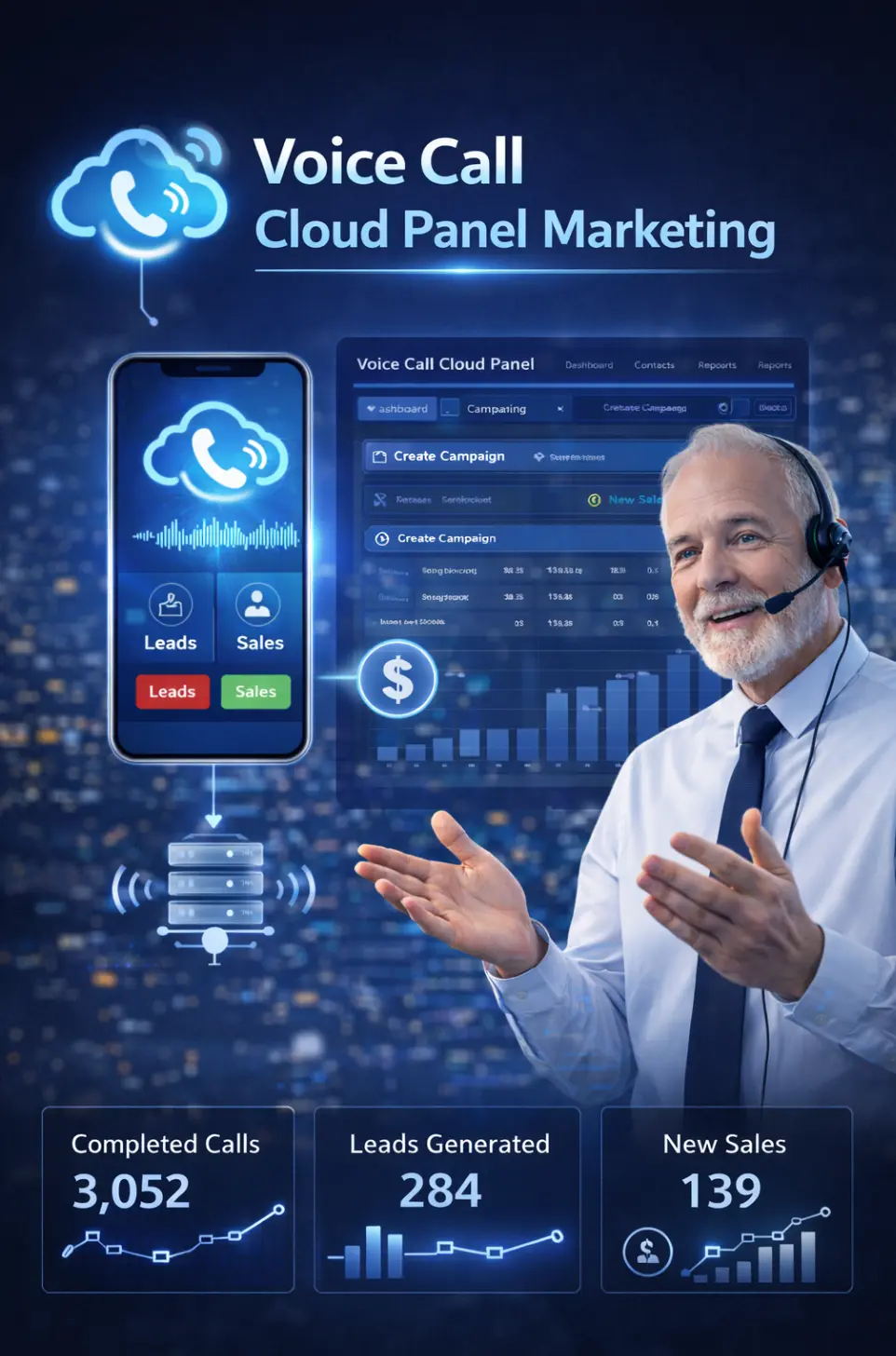 Cloud voice call campaign panel demo