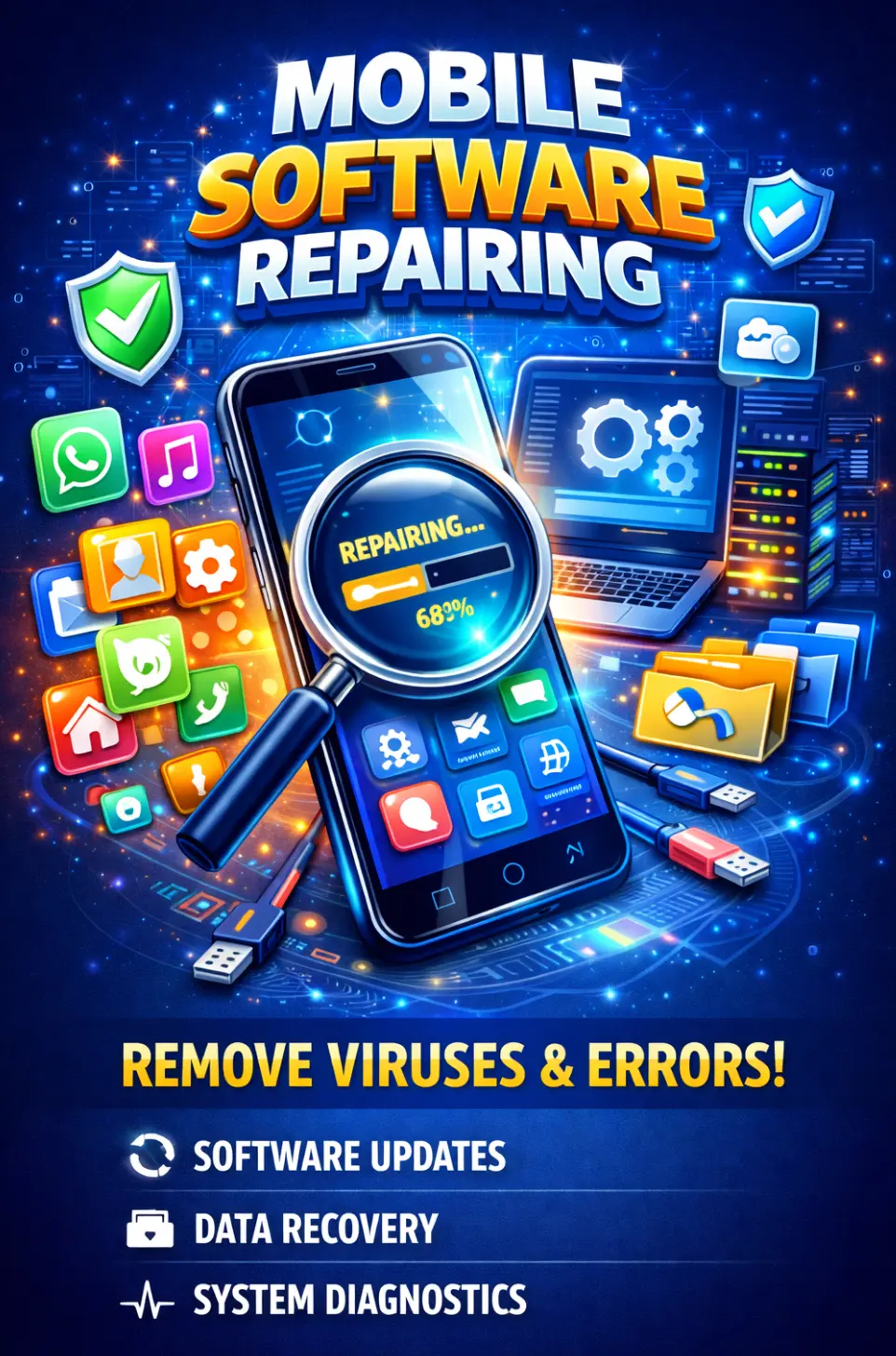 Mobile software flashing and system recovery practical training session