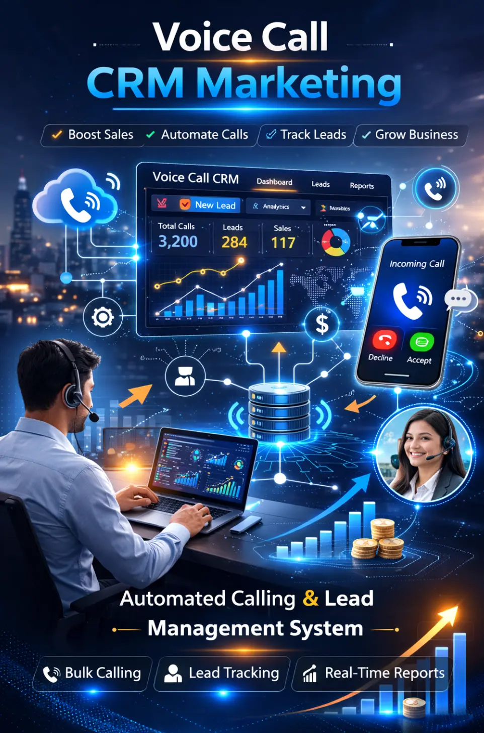 Voice call CRM dashboard demo